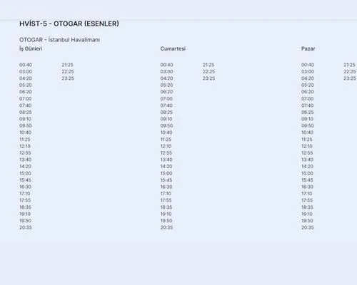 otogar havaist saatleri İstanbuldan havaistle otogara nasıl gidilir
